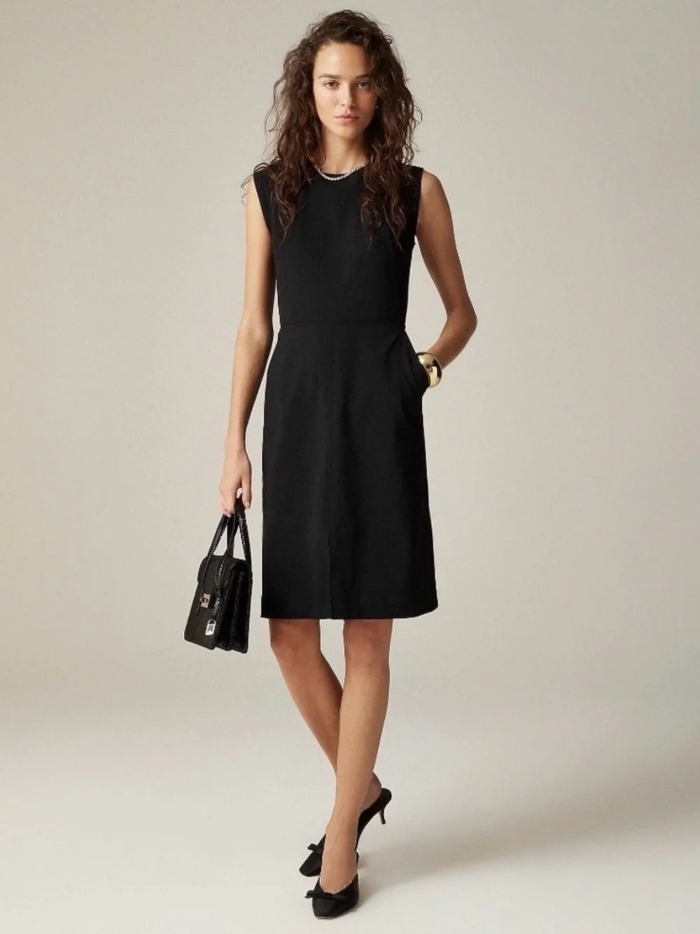 J.Crew New Resume Dress Italian Wool Blend Black Size 14 business casual office